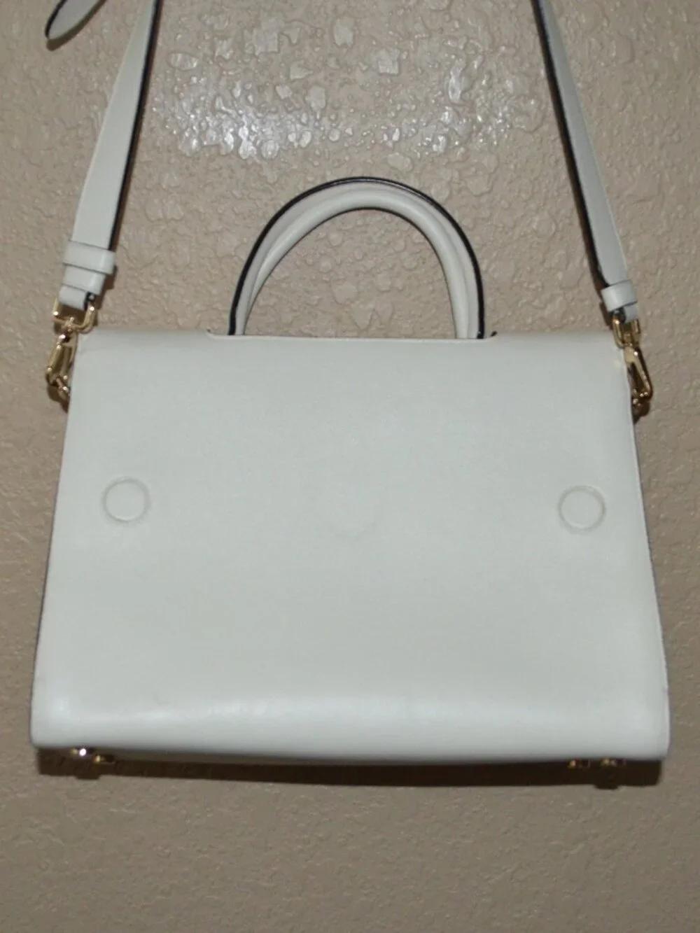 Christian Dior White Leather Diorever Medium Shoulder Double Handle Handbag